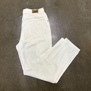 Vintage 90s Lee 28x29 White Straight Leg Jeans